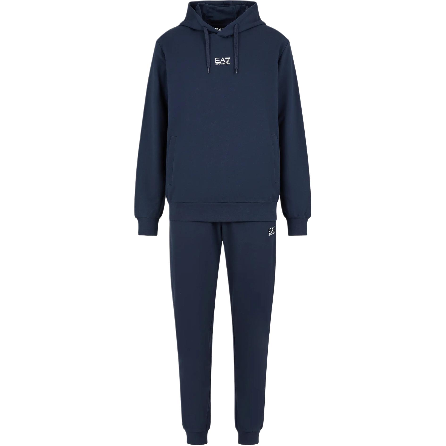 Emporio Armani EA7 Navy Logo Print Hoodie Tracksuit SS24 8NPV64-PJVRZ-0562