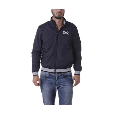 Emporio Armani EA7 Navy Logo Stripe Print High Neck Jacket 6YPB28-PN27Z-1578