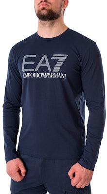 Emporio Armani EA7 潮流海軍藍老鷹標誌長袖T恤 3KPT64-PJ03Z-1554 Shop Emporio Armani EA7 潮流海軍藍老鷹標誌長袖T恤 3KPT64-PJ03Z-1554