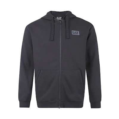 Emporio Armani EA7 Navy Zip Hoodie with Logo and Drawstring 6HPM97-PJ07Z-0578
