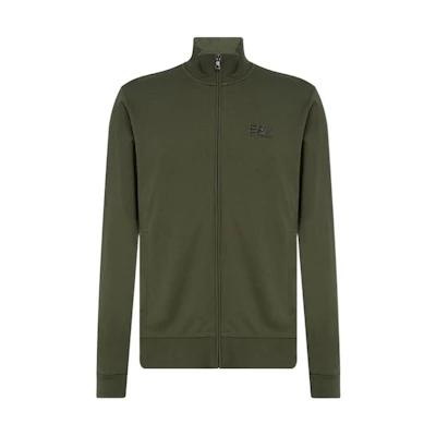 Emporio Armani EA7 Olive Logo Print Stand Collar Jacket SS22 8NPM0-1PJ05Z-1852