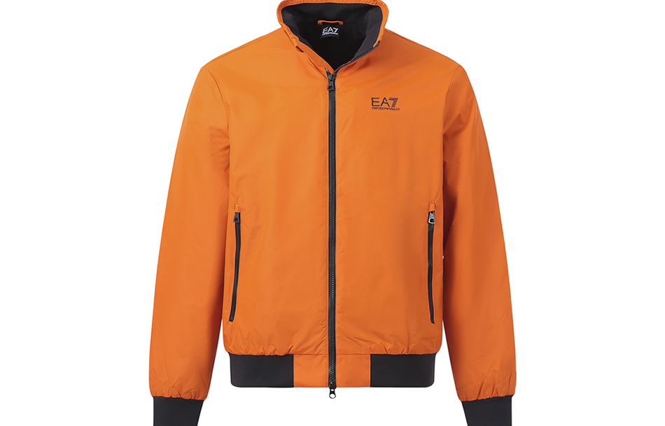 Emporio Armani EA7 Orange Letter Print Stand Collar Jacket 6LPB27-PN27Z-1682