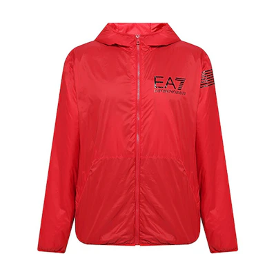 Emporio Armani EA7 Red Casual Solid Color Hooded Jacket 6KPB05-PNR4Z-1451