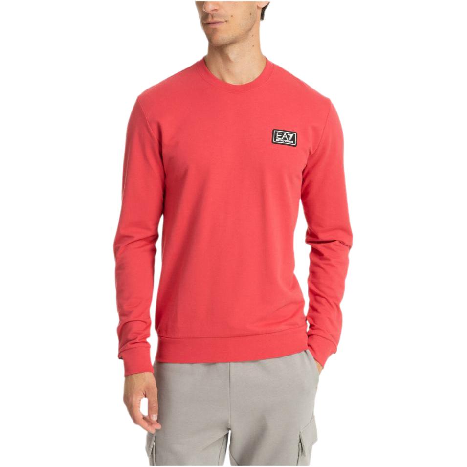 Emporio Armani EA7 Red Crewneck Sweatshirt with Logo Print 6RPM12-PJ05Z-1462
