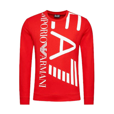 Emporio Armani EA7 Red Graphic Print Long-Sleeve Sweatshirt 3KPM30-PJ8LZ-1451