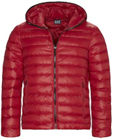 Emporio Armani EA7 Red Hooded Down Jacket Zip-Up Outerwear 6GPB66-PNR4Z-1450 Emporio Armani EA7 Red Hooded Down Jacket Zip-Up Outerwear 6GPB66-PNR4Z-1450
