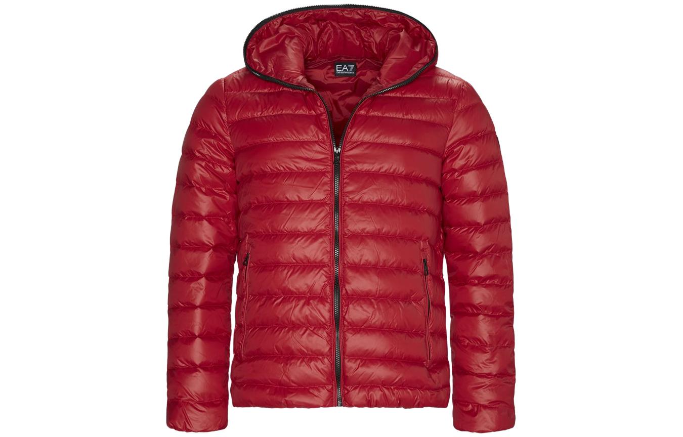 Order Emporio Armani EA7 Red Hooded Down Jacket Zip-Up Outerwear 6GPB66-PNR4Z-1450