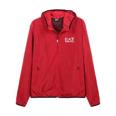 Emporio Armani EA7 Red Hooded Zip-Up Jacket Casual Style 8NPB04-PNN7Z-1451