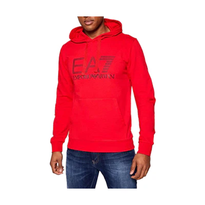 Emporio Armani EA7 Red Logo Print Hoodie 3KPM62-PJ05Z-1451
