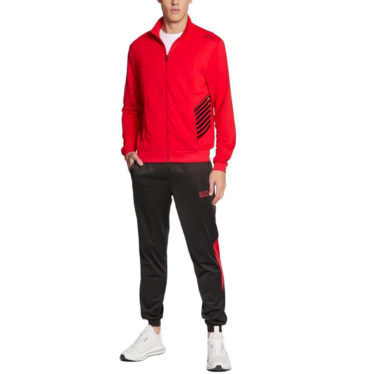 Emporio Armani EA7 Red Slim Fit Zip-Up Jacket with Stand Collar 6LPM11-PJ16Z-1451