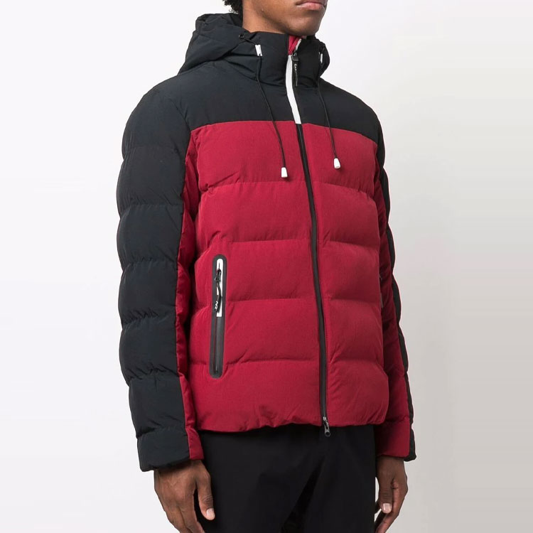 Shop EMPORIO ARMANI EA7 红色双拼拉链加厚夹克 6KPB11-PN1BZ-1459