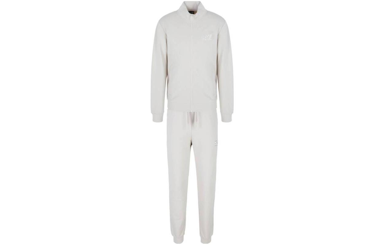 Emporio Armani EA7 Silver  Zip-Up Tracksuit Long Sleeve and Pants Set. 6RPV77-PJ9FZ-1716