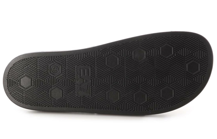 Shop EA7ロゴプリント ブラック スライドサンダル XCP001XCC2200002