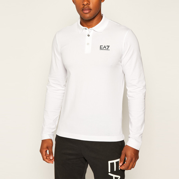 Details for エンポリオ アルマーニ EA7 スリムフィット 長袖 ポロシャツ ホワイト 8NPF05-PJM5Z-1100