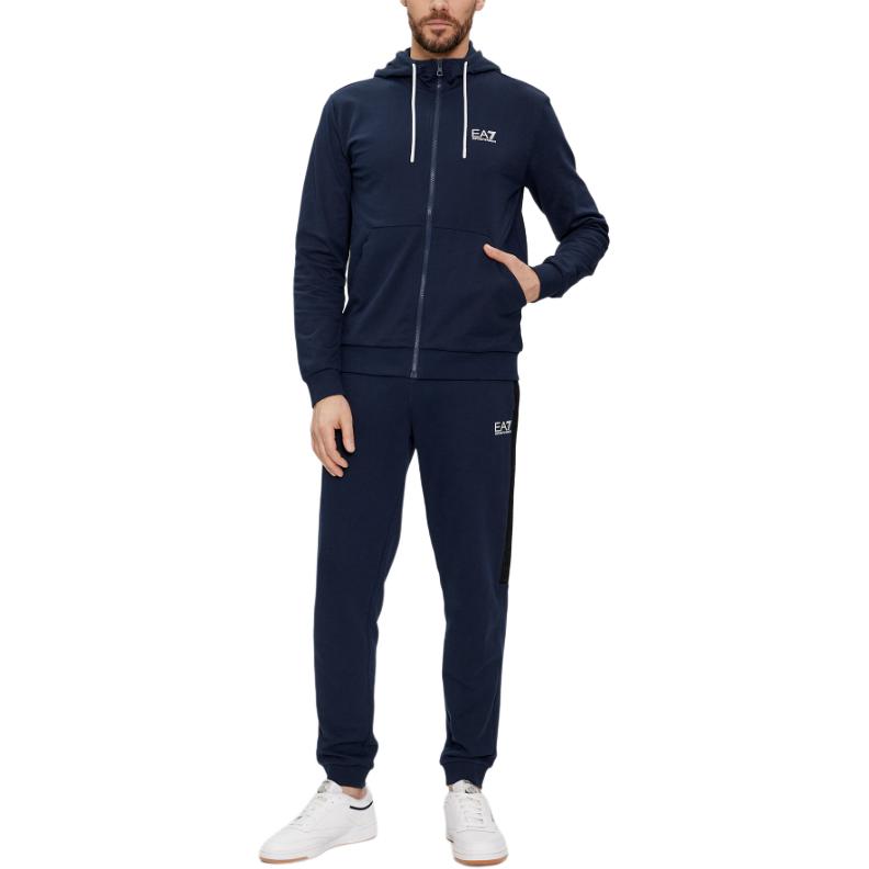 Shop Emporio Armani EA7 Sudadera Slim Fit con Logo Impreso - Azul 3DPM53-PJ05Z-1554