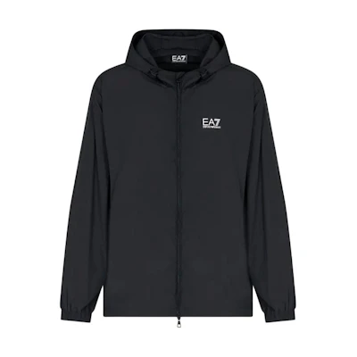 Emporio Armani EA7 Slim Fit Zip Hoodie Jacket Black Fitness Training 7M000211-AF13190-UC001