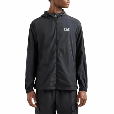 Emporio Armani EA7 Jaket Hoodie Slim Fit Hitam untuk Latihan Fitness 7M000211-AF13190-UC001 Lookbook Emporio Armani EA7 Jaket Hoodie Slim Fit Hitam untuk Latihan Fitness 7M000211-AF13190-UC001