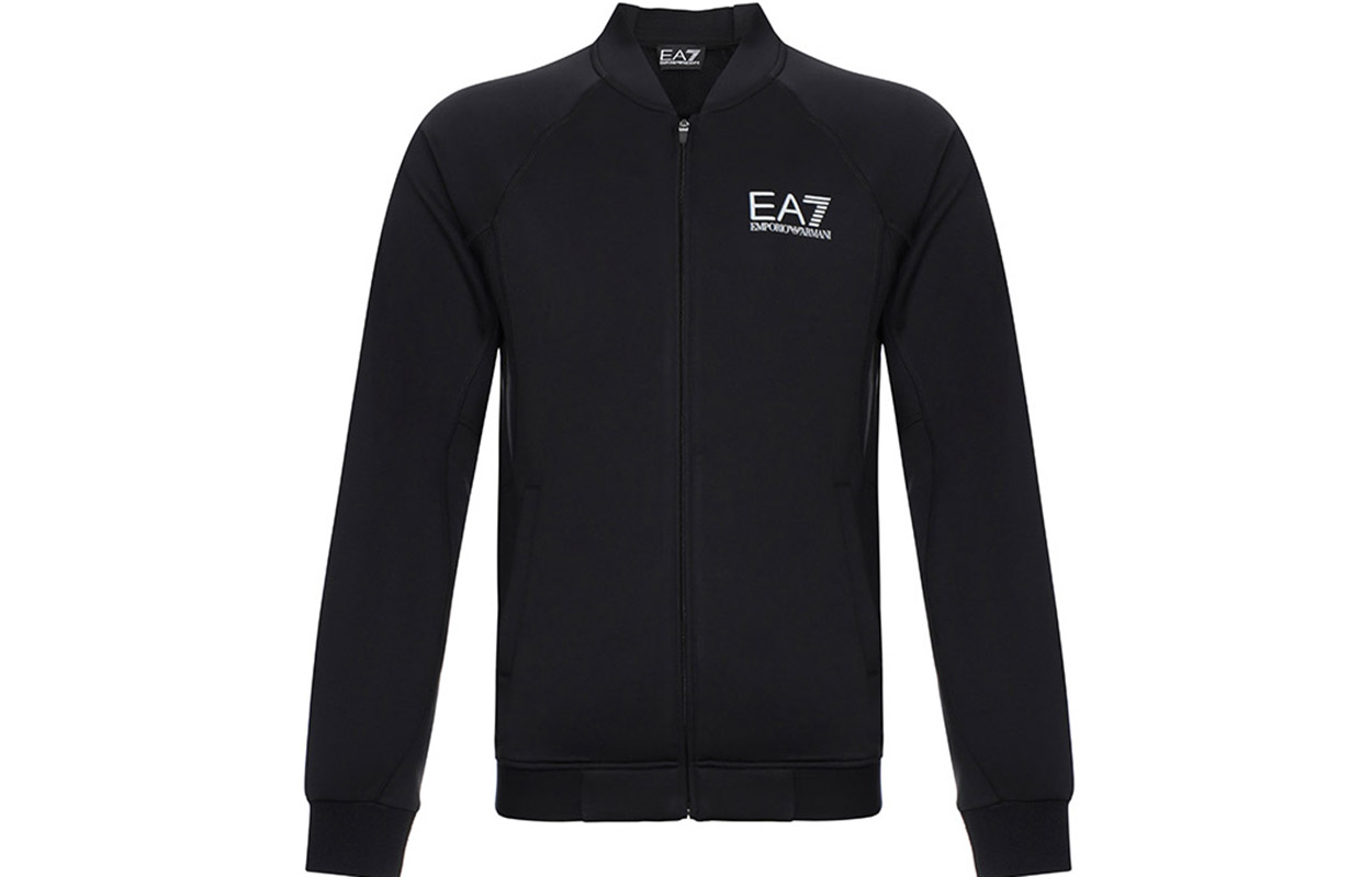 Emporio Armani EA7 Solid Black Zip-Up Sports Jacket 3ZPM58-PJ16Z-1200