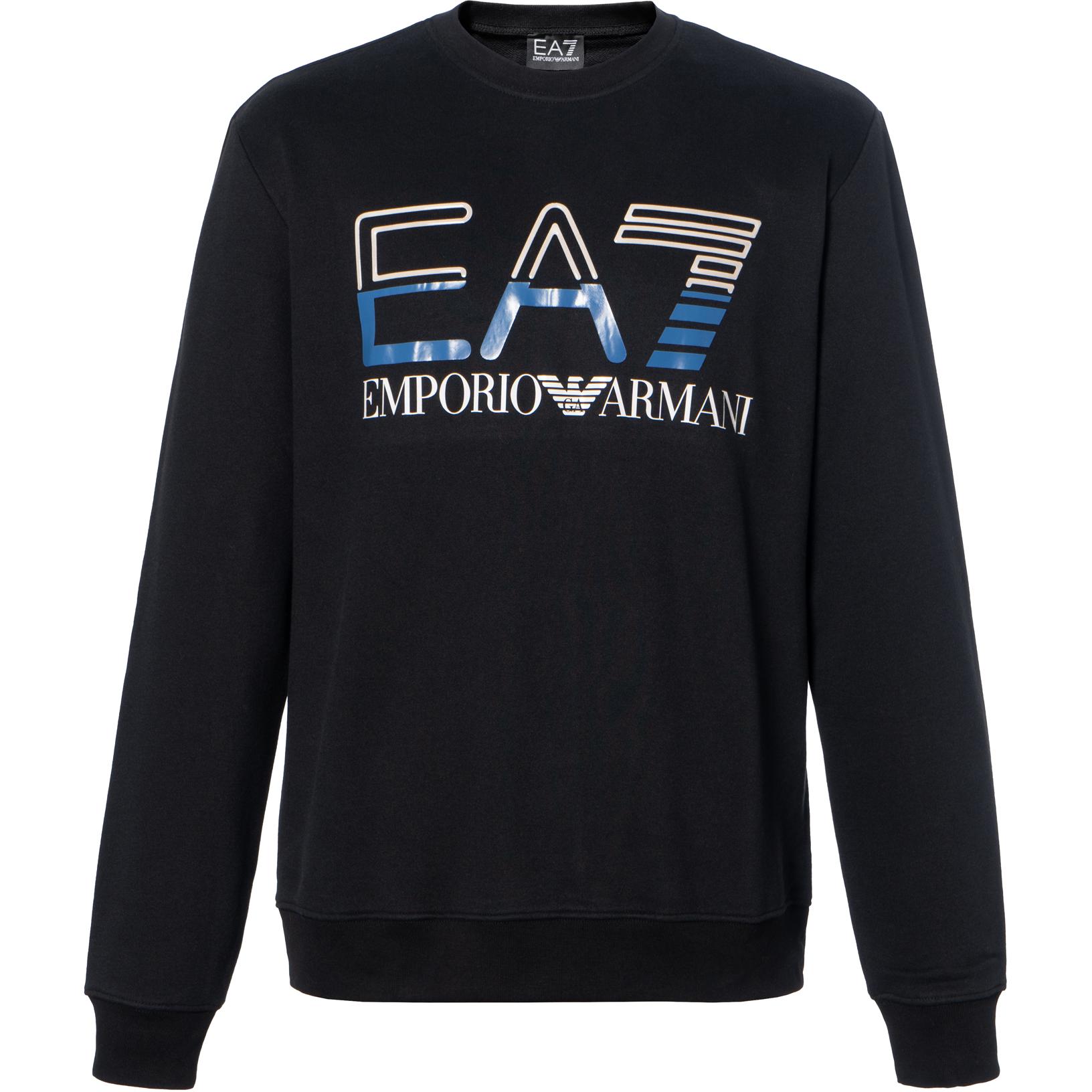 Emporio Armani EA7 Solid Color Logo Slim Fit Crewneck Sweatshirt 3RPM12-PJLSZ-1200