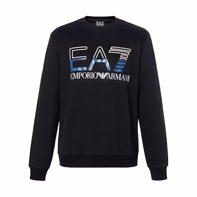 Emporio Armani EA7 Solid Color Logo Slim Fit Crewneck Sweatshirt 3RPM12-PJLSZ-1200