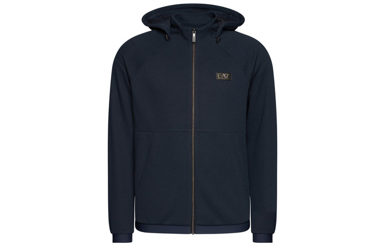 Emporio Armani EA7 Solid Color Zip Hoodie Jacket - Navy Blue 6HPMA9-PJG1Z-1578