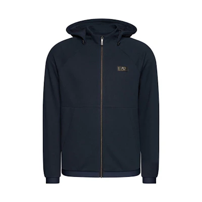 Emporio Armani EA7 Solid Color Zip Hoodie Jacket - Navy Blue 6HPMA9-PJG1Z-1578