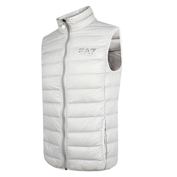 Shop Chaleco Acolchado Emporio Armani EA7 Gris Blanco 8NPQ01-PN29Z-1940