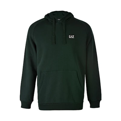 Emporio Armani EA7 Solid Green Hoodie with Drawstrings & Long Sleeves 6GPM96-PJ07Z-1860