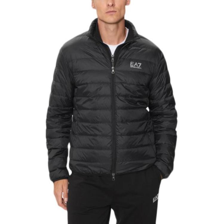 Purchase 安普里奥·阿玛尼EA7纯色标志拉链夹克 - 木炭黑 8NPB23-PNGPZ-1200