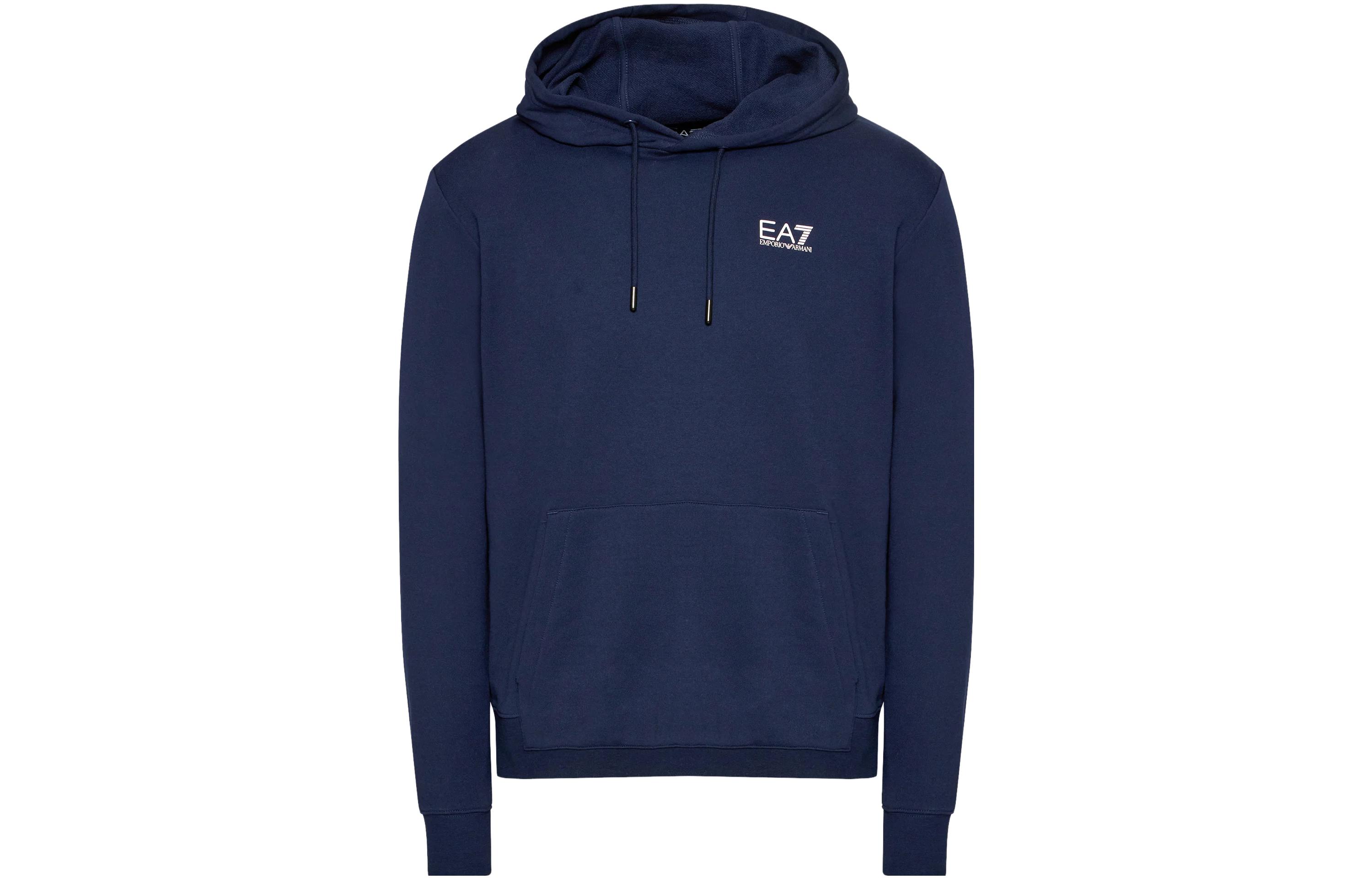 Emporio Armani EA7 Solid Navy Blue Hoodie 3LPM61-PJEQZ-1554