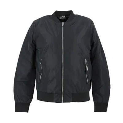 Emporio Armani EA7 Solid Zip-Up Stand Collar Jacket Black 6ZTB12-TN18Z-1200