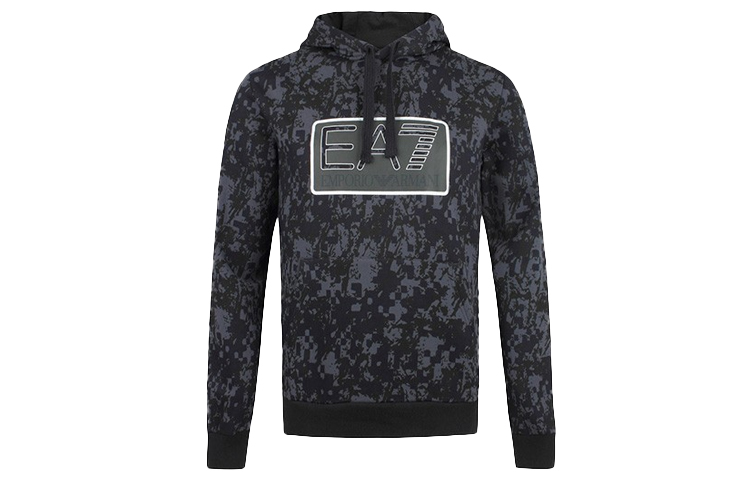 Emporio Armani EA7 Splash Logo Hoodie Grey/Black 6ZPM13-PJF6Z-2922