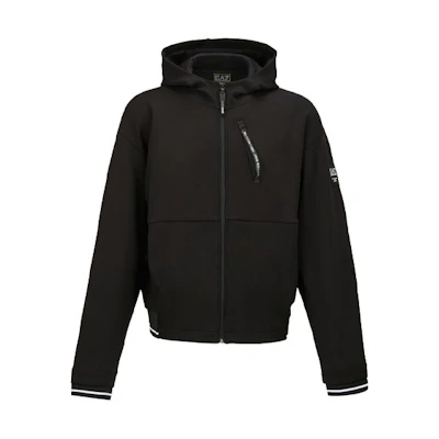 Emporio Armani EA7 SS20 Logo Print Zip Hoodie Black 3HPM58-PJ9CZ-20FS-1200