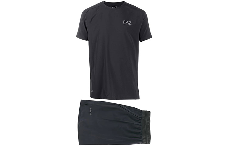 Order 엠포리오 아르마니 EA7 SS21 블랙 로고 캐주얼 스포츠웨어 세트. 8NPV01-P-N2CZ
