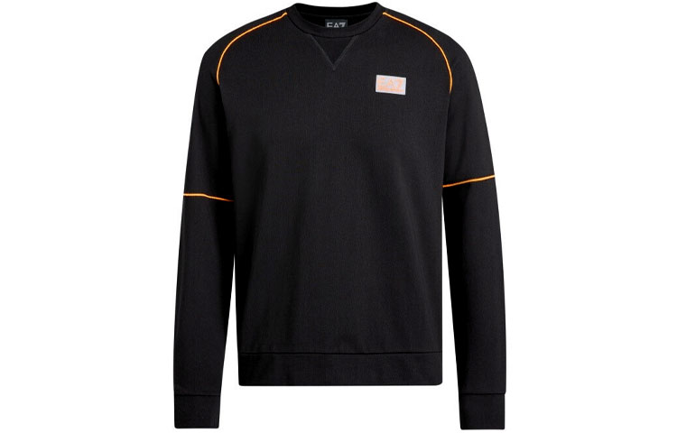 Emporio Armani EA7 SS21 Black Logo Crewneck Pullover Sweatshirt 3KPM21-PJ05Z-1200