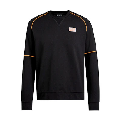 Emporio Armani EA7 SS21 Black Logo Crewneck Pullover Sweatshirt 3KPM21-PJ05Z-1200