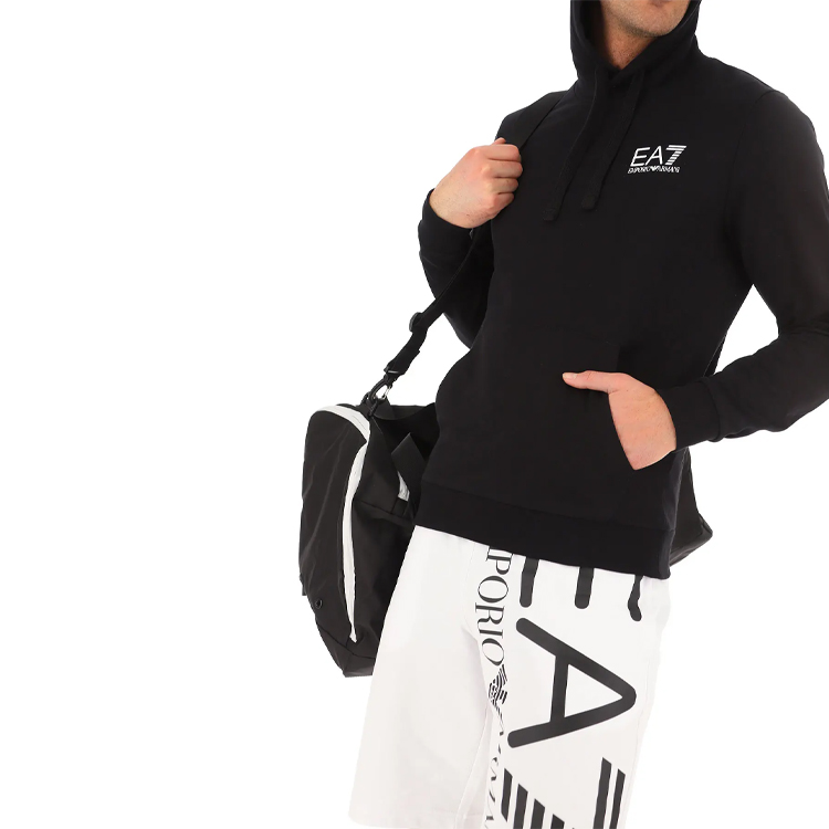 Emporio Armani EA7 SS21 Logo Print Pullover Hoodie Black 3KPM31-PJ8LZ-1200 圖 6