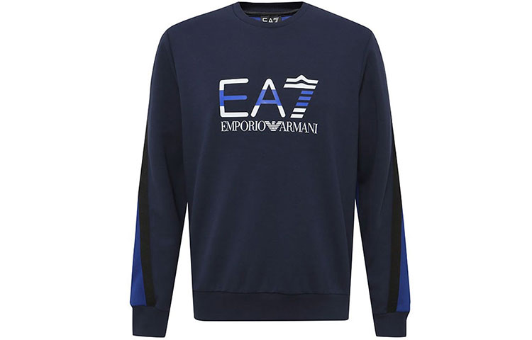 Emporio Armani EA7 SS21 Navy Logo Crewneck Long Sleeve Sweatshirt 3KPME5-PJ3MZ-1554