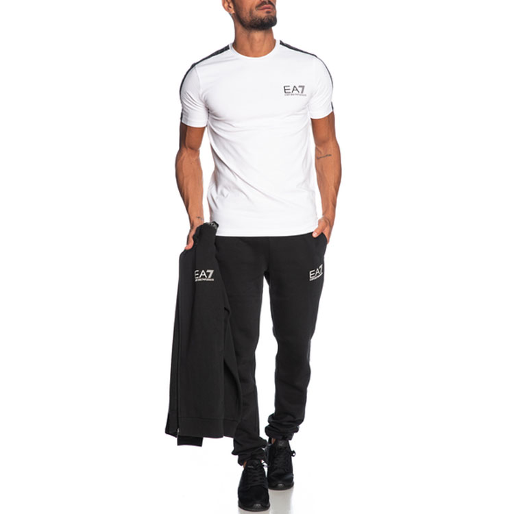 Cheap エンポリオアルマーニ EA7 SS21 ホワイト カジュアル ロゴプリント 半袖Tシャツ 6GPT13-PJ20Z-1100