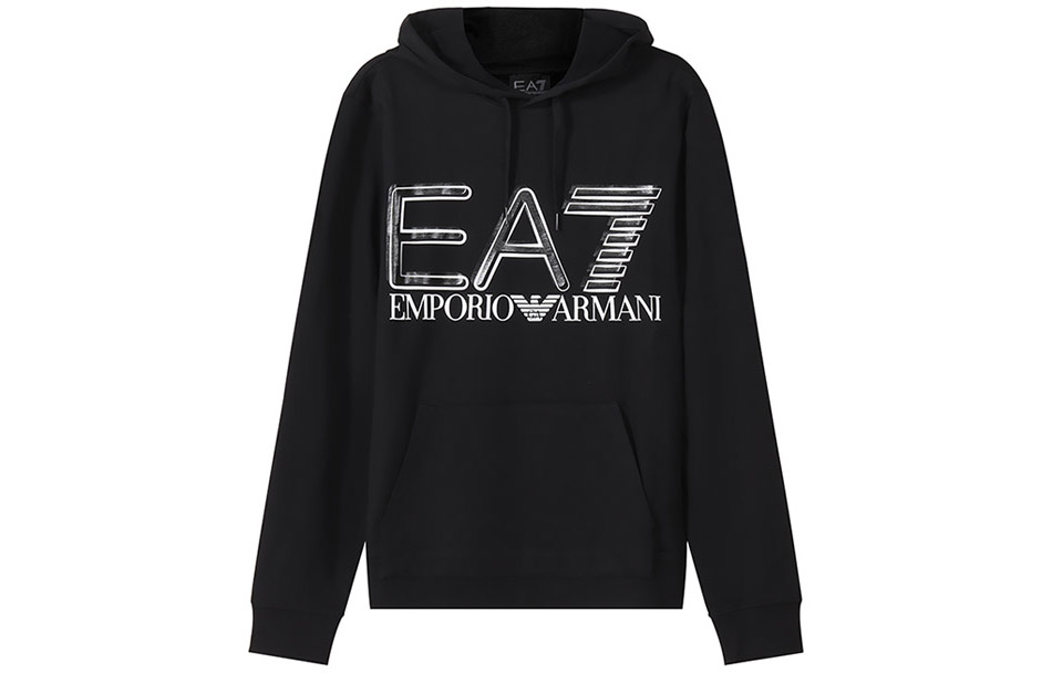 Emporio Armani EA7 SS22 Black Cotton Logo Hoodie 3LPM45-PJFGZ-1200 圖 2