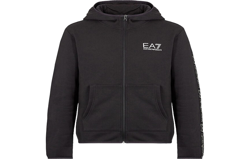 Emporio Armani EA7 SS22 Black Logo Hooded Zip-Up Jacket 6GPM32-J07Z-1200 圖 2