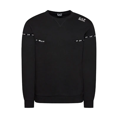 Emporio Armani EA7 SS22 Black Logo Print Crewneck Sweatshirt 6KPM63-PJ07Z-1200
