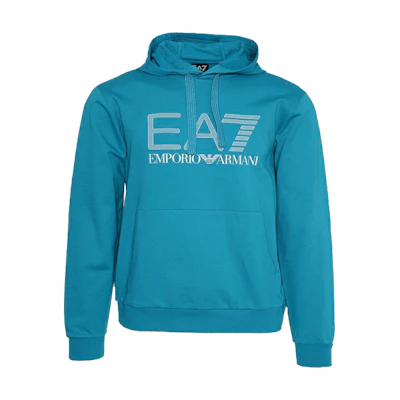 Emporio Armani EA7 SS22 Blue Cotton Long-Sleeve Hoodie 3KPM62-PJ05Z-1521