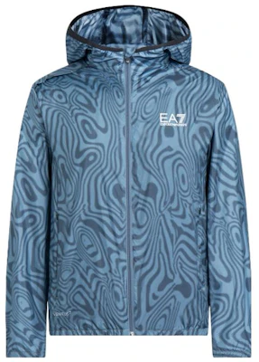 Emporio Armani EA7 SS22 蓝色满印连帽拉链夹克休闲款 3LPB11-PN2TZ-2508 Order Emporio Armani EA7 SS22 蓝色满印连帽拉链夹克休闲款 3LPB11-PN2TZ-2508