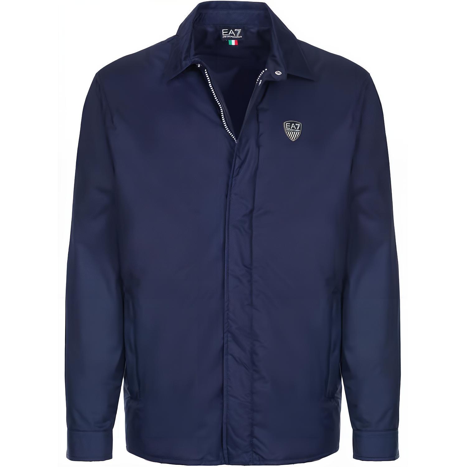 Emporio Armani EA7 SS22 Blue Long Sleeve Polo Collar Jacket 3LPB04-PN4UZ-1554