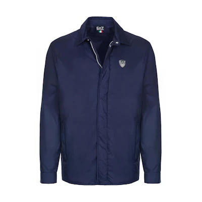 Emporio Armani EA7 SS22 Blue Long Sleeve Polo Collar Jacket 3LPB04-PN4UZ-1554