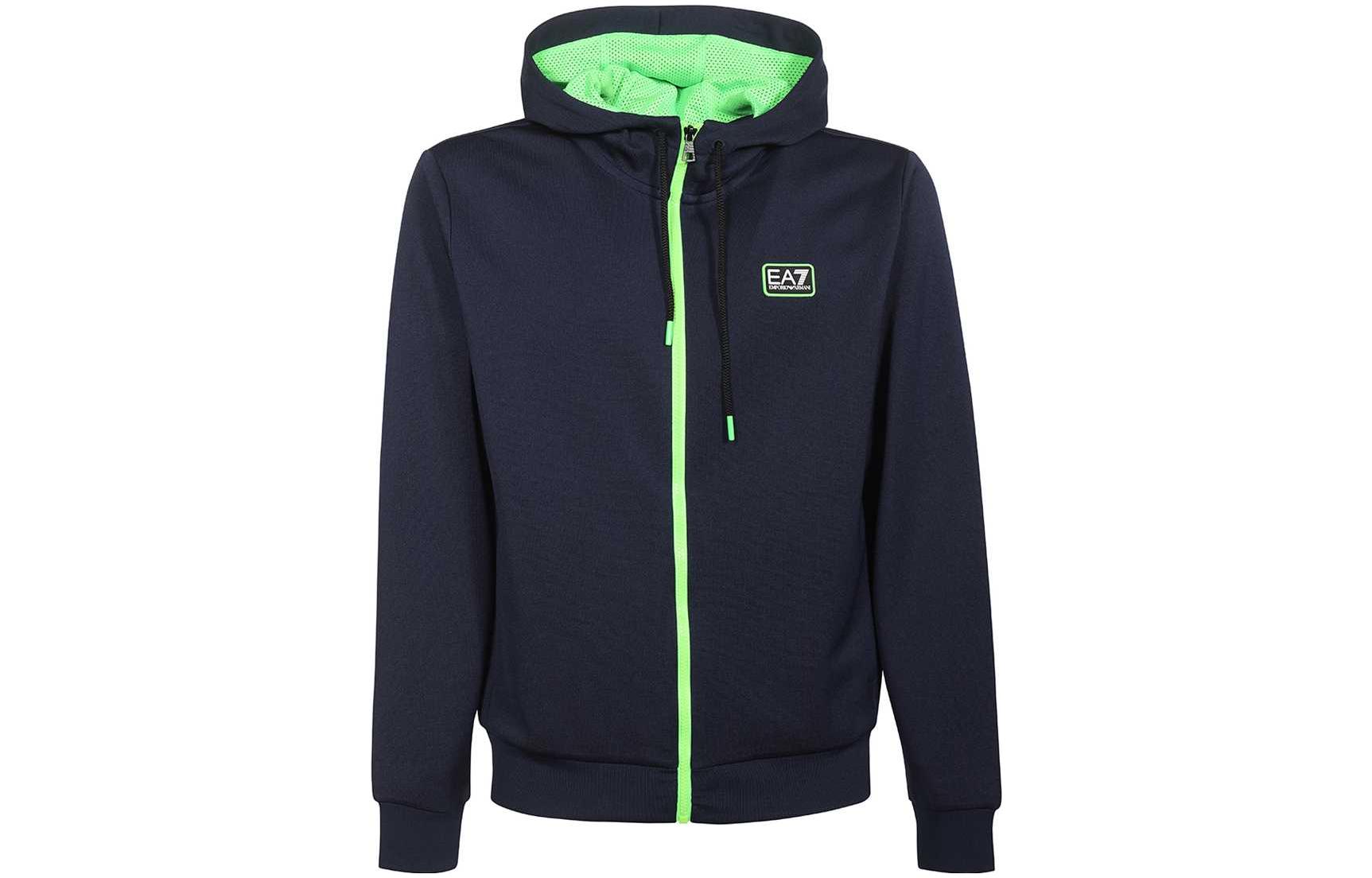 Emporio Armani EA7 SS22 Blue Zip-Up Jacket with Back Logo Print 3LPM90-PJEJZ-1554