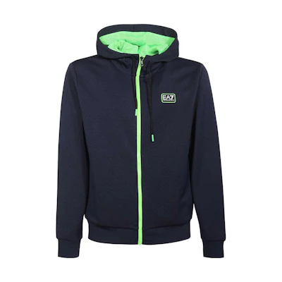 Emporio Armani EA7 SS22 Blue Zip-Up Jacket with Back Logo Print 3LPM90-PJEJZ-1554