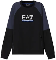 Emporio Armani EA7 SS22 Colorblock Logo Crewneck Sweatshirt - Black 3LPM41-PJANZ-1200 Emporio Armani EA7 SS22 Colorblock Logo Crewneck Sweatshirt - Black 3LPM41-PJANZ-1200