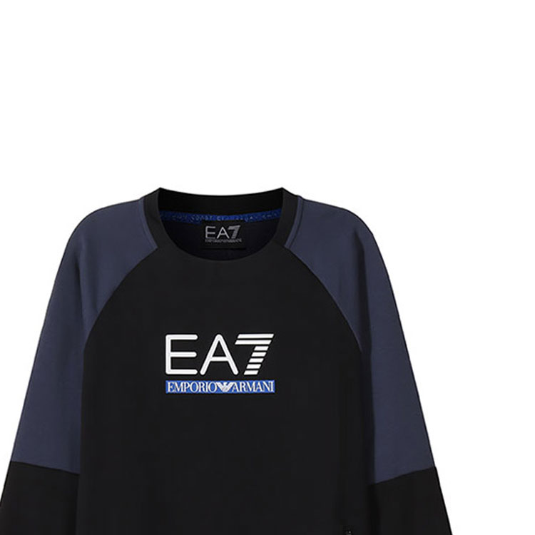 Details for Emporio Armani EA7 SS22 拼色Logo圓領衛衣 - 黑色 3LPM41-PJANZ-1200